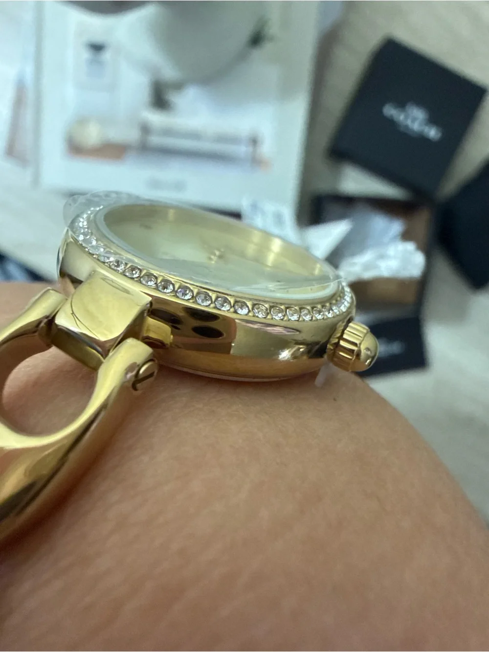 Coach Gold Crystal-Accented Women's Bracelet Watch